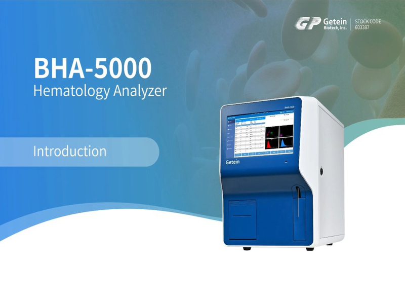 Guia de introdução e operação do analisador automático de hematologia Getein BHA-5000
